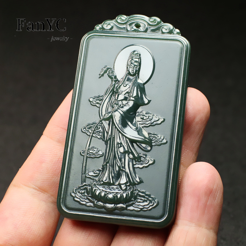 Natural Hetian Jade Qingyu Gua - огляд і ціна Ethnic Fashion Men