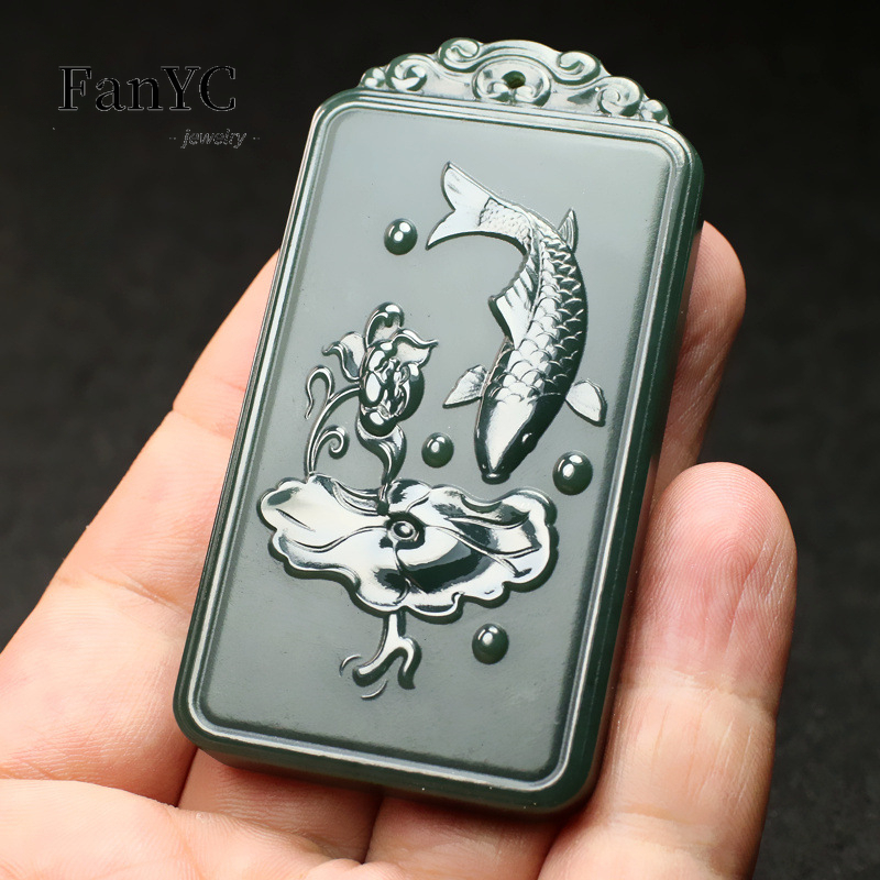 Natural Hetian Jade Qingyu Gua - огляд і ціна Ethnic Fashion Men