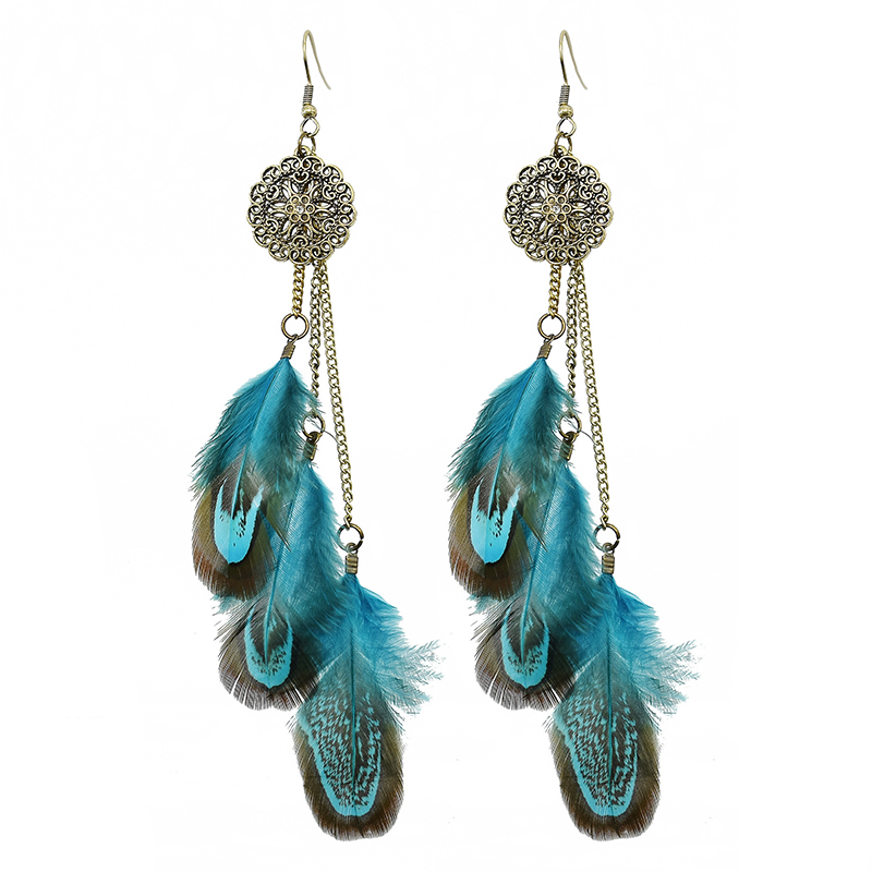 Bohemian Feather Earrings For  - огляд і ціна Ethnic Indian Fashion