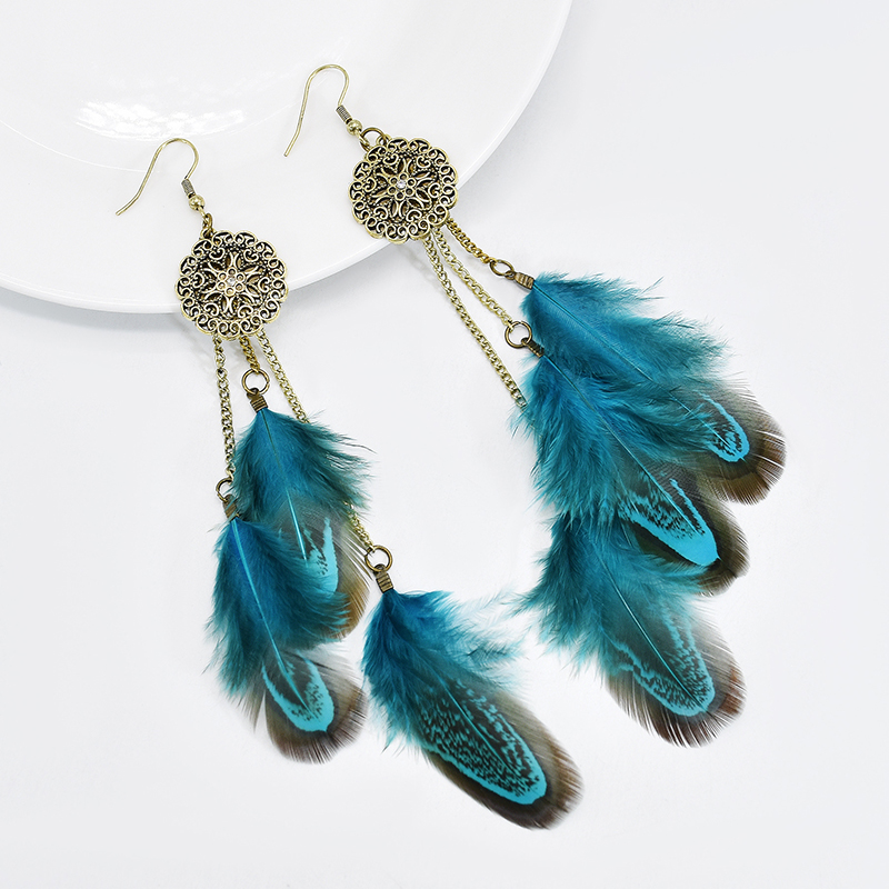 Bohemian Feather Earrings For  - огляд і ціна Ethnic Indian Fashion