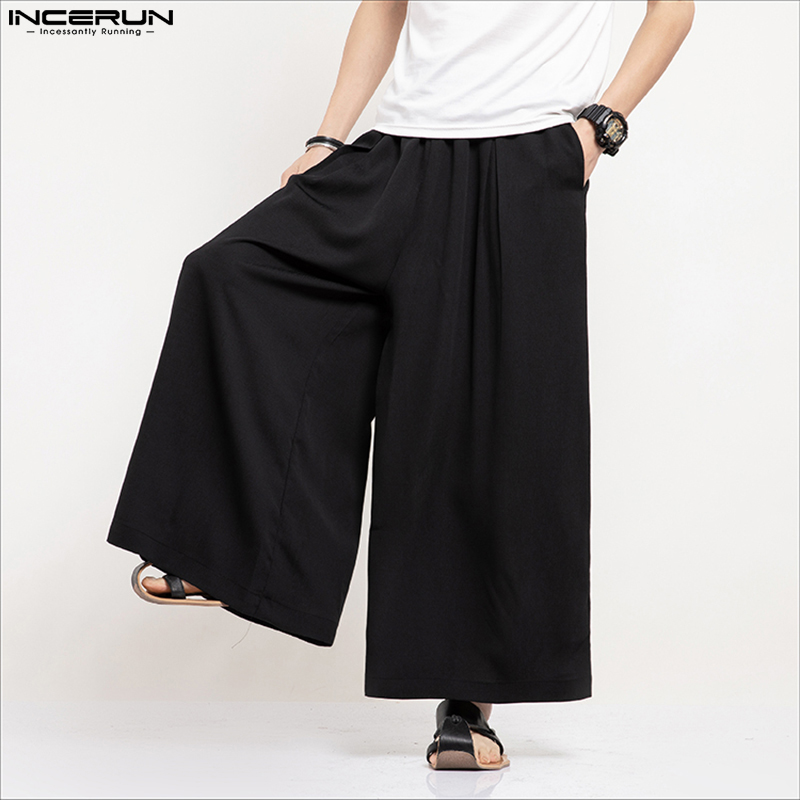INCERUN Men Wide Leg Pants Sol - огляд і ціна Ethnic Fashion Men