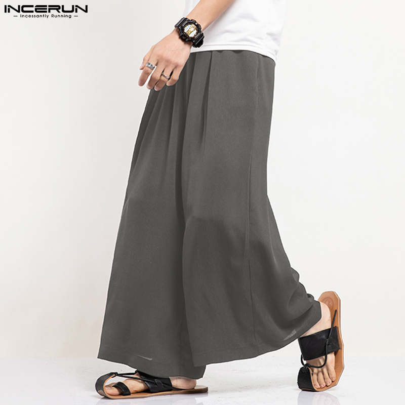 INCERUN Men Wide Leg Pants Sol - огляд і ціна Ethnic Fashion Men