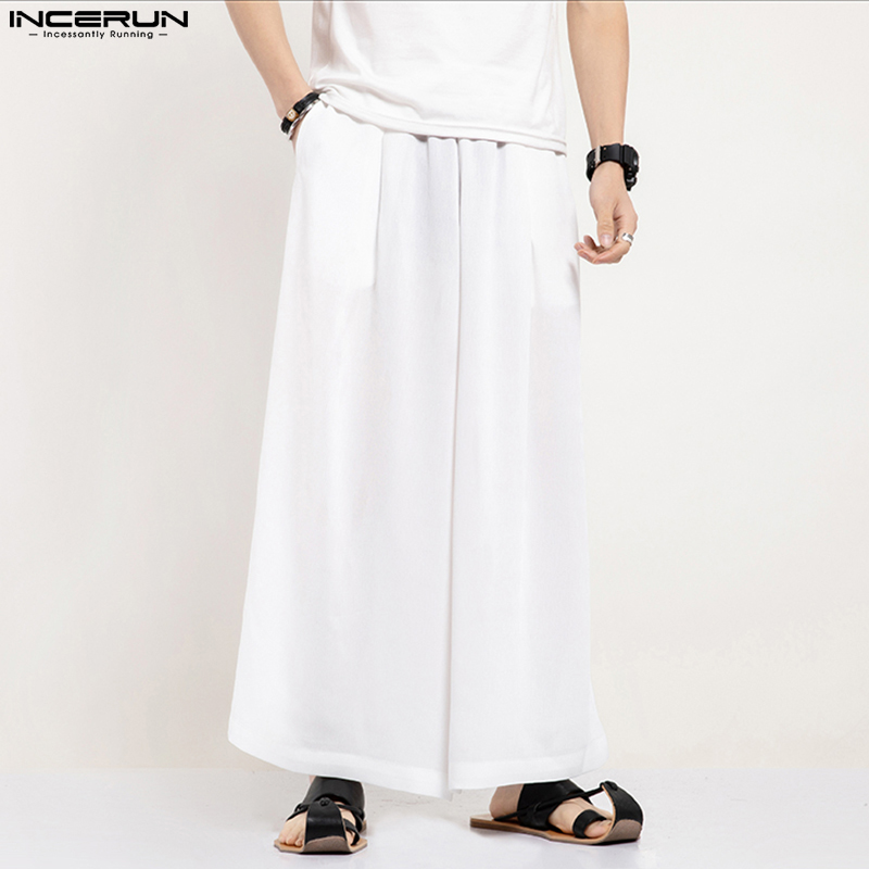 INCERUN Men Wide Leg Pants Sol - огляд і ціна Ethnic Fashion Men