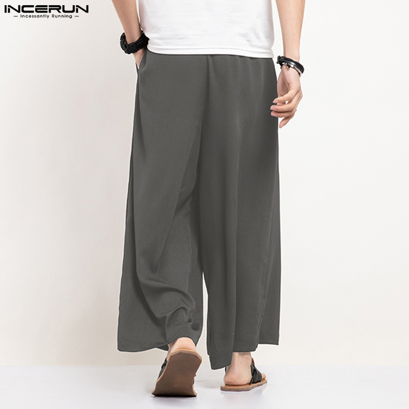INCERUN Men Wide Leg Pants Sol - огляд і ціна Ethnic Fashion Men