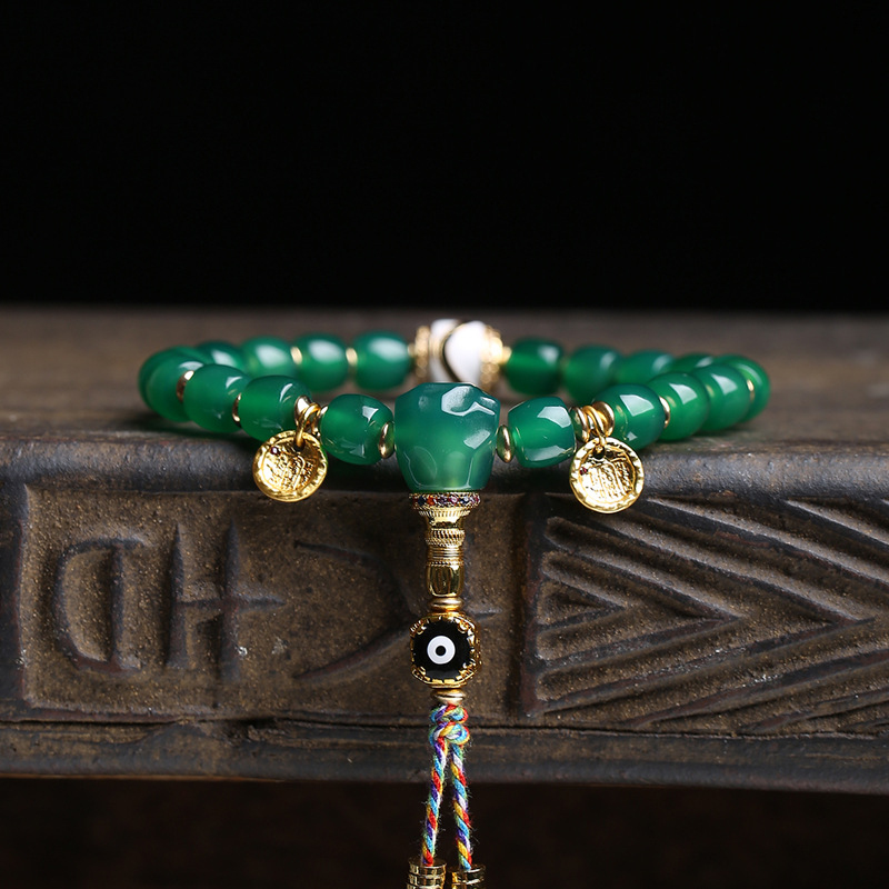 Natural green bracelet with be - огляд і ціна Ethnic Fashion Way