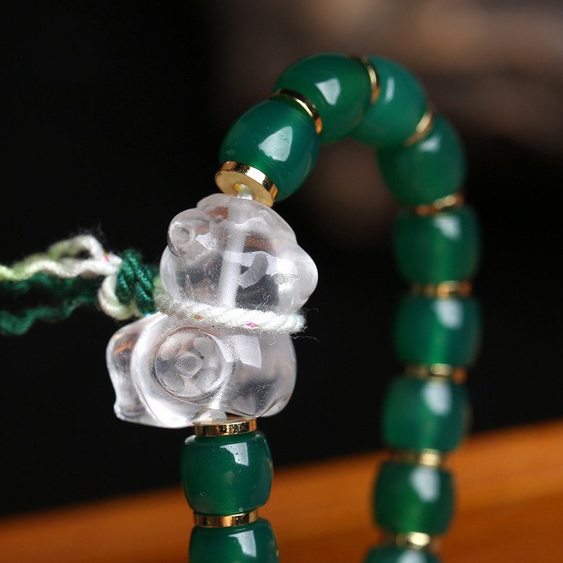 Natural green bracelet with be - огляд і ціна Ethnic Fashion Way