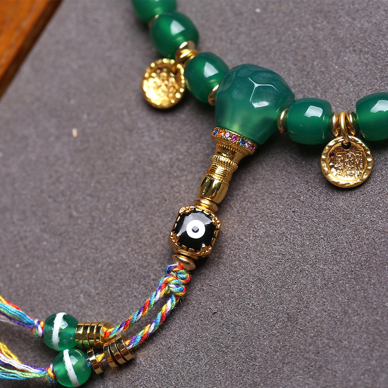 Natural green bracelet with be - огляд і ціна Ethnic Fashion Way
